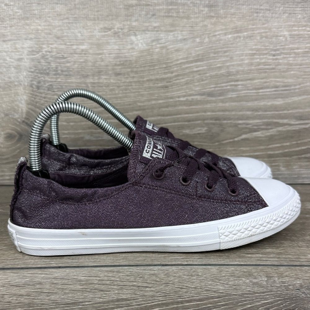 Converse CT All-Star Shoreline Big Girl Sz 5  Purple Shimmer Slip On Sneakers